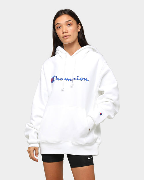 Champion Rev Weave Embroidered Hood White