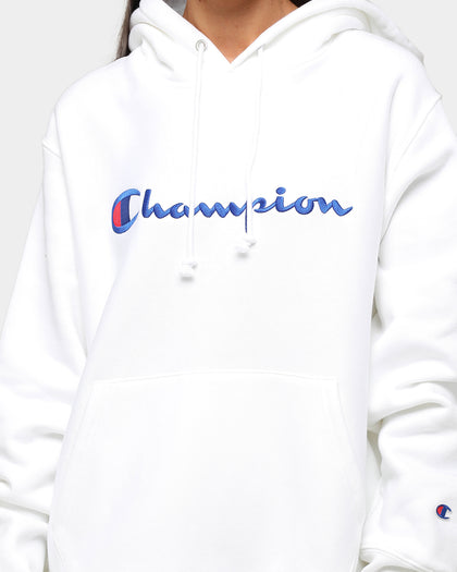 Champion Rev Weave Embroidered Hood White