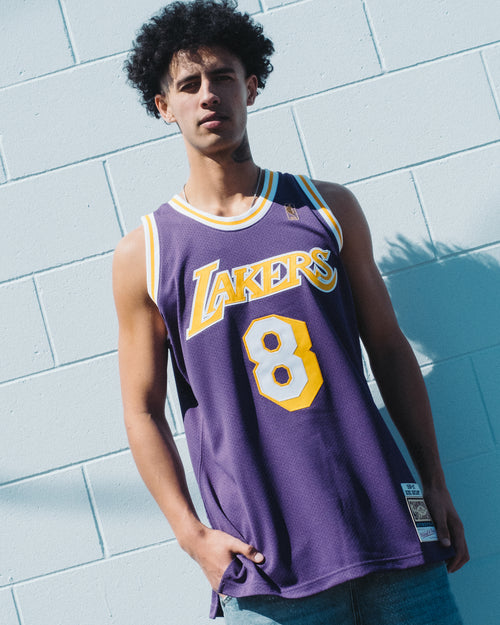 MITCHELL & NESS LOS ANGELES LAKERS KOBE BRYANT #8 96'-97' AUTHENTIC NBA JERSEY PURPLE