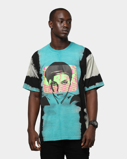 Obey Static Lotus Tie Dye Tee Blue