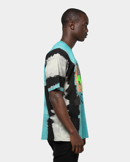 Obey Static Lotus Tie Dye Tee Blue