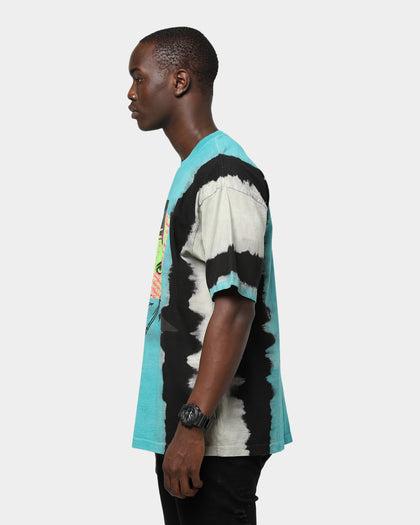 Obey Static Lotus Tie Dye Tee Blue