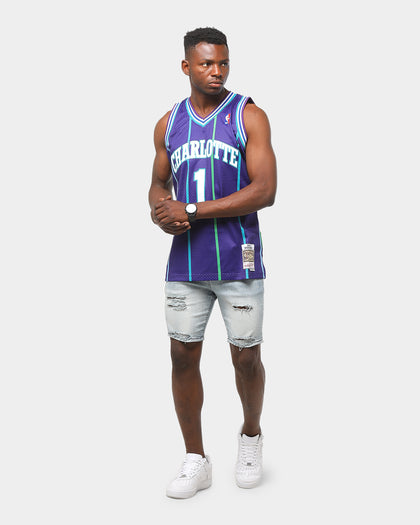 Mitchell & Ness Charlotte Hornets Muggsy Bogues #1 Alt 94-95 Swingman Jersey Purple