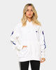 Champion Men's Rev Weave OS Flock Script Hoodie White