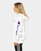 Champion Men's Rev Weave OS Flock Script Hoodie White