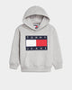 Tommy Jeans Kids TJ Unisex Flag Hoodie Light Grey Heather