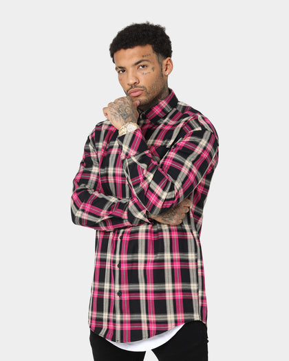 Saint Morta Prima Long Sleeve Flannel Shirt Black/Pink