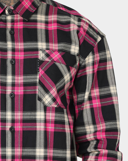 Saint Morta Prima Long Sleeve Flannel Shirt Black/Pink