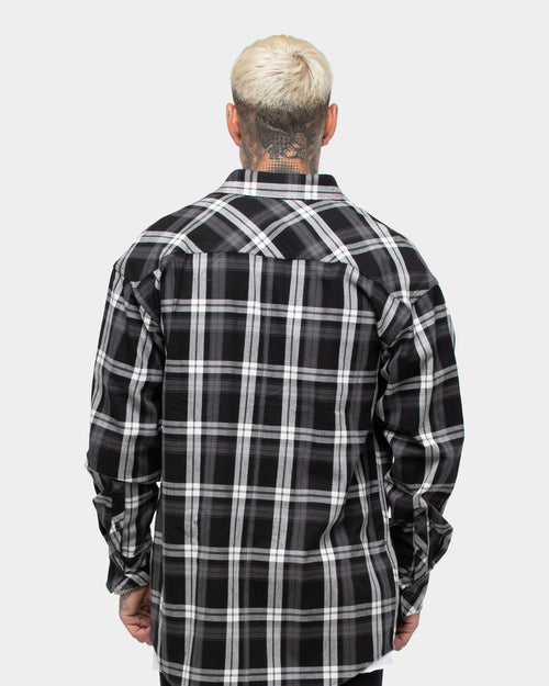 SAINT MORTA PRIMA LS FLANNEL SHIRT GREY/BLACK/WHITE