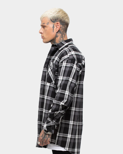 SAINT MORTA PRIMA LS FLANNEL SHIRT GREY/BLACK/WHITE