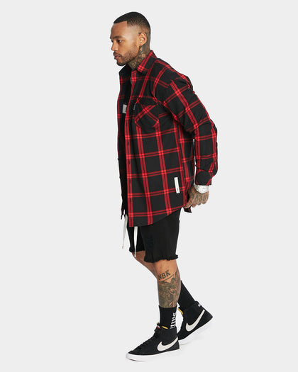 Saint Morta Men's Prima Long Sleeve Flannel Shirt Red/Black