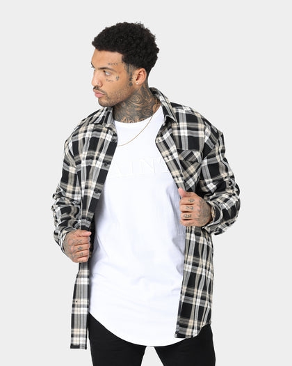 Saint Morta Prima Long Sleeve Flannel Shirt Stone/Black