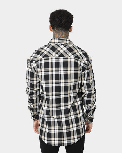 Saint Morta Prima Long Sleeve Flannel Shirt Stone/Black