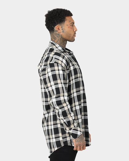 Saint Morta Prima Long Sleeve Flannel Shirt Stone/Black