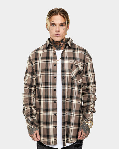 Saint Morta Prima Long Sleeve Flannel Shirt Brown