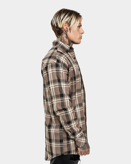Saint Morta Prima Long Sleeve Flannel Shirt Brown