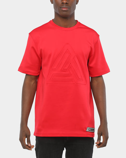 Black Pyramid Maze Logo Embossed Shirt Red