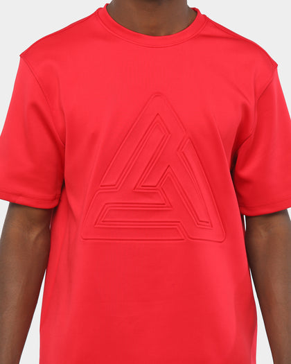 Black Pyramid Maze Logo Embossed Shirt Red