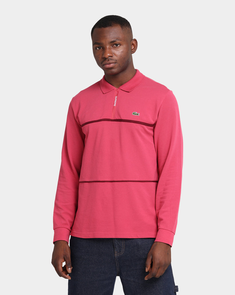 Supreme Supreme X Lacoste Long Sleeve Polo Pink | Culture Kings US