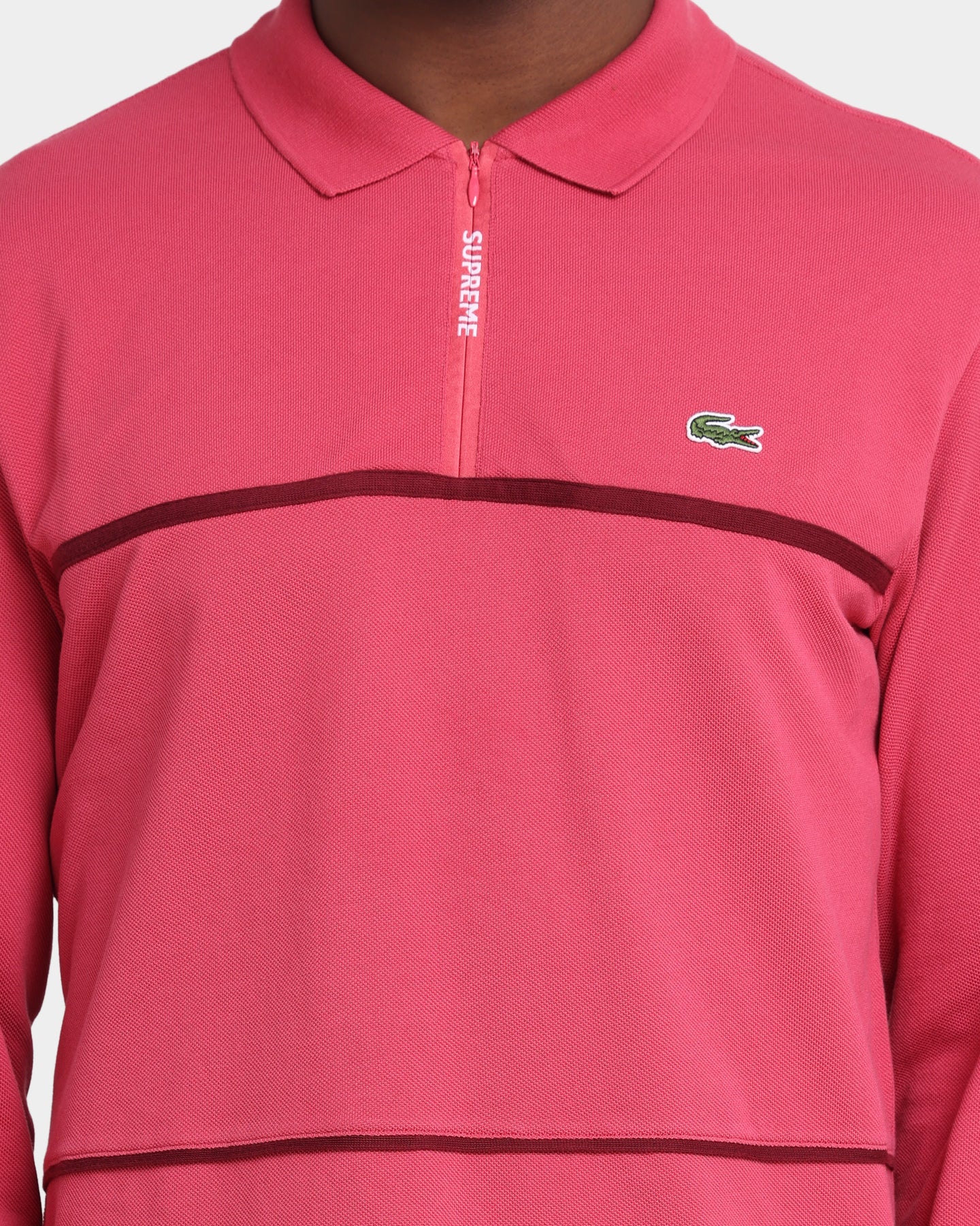 Supreme Supreme X Lacoste Long Sleeve Polo Pink | Culture Kings US