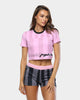 Black Pyramid Women's Vert Stripe Glossy Crop Pink