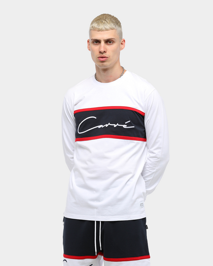 Carré Men's Scripted Classique Long Sleeve T-Shirt White/Navy/Red