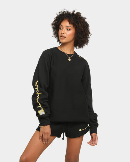 Champion Rev Weave Script Crew Black/Gold