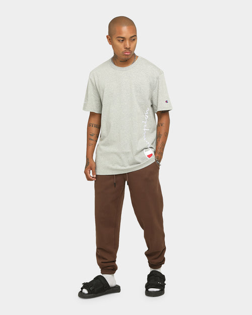 Champion Heritage Script T-Shirt Oxford Heather