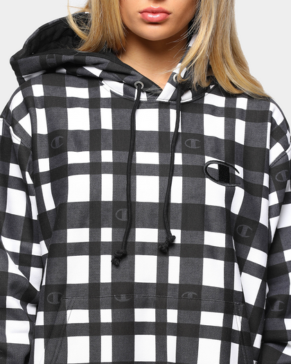 Champion Men's Rev Weave Tartan Hood Black