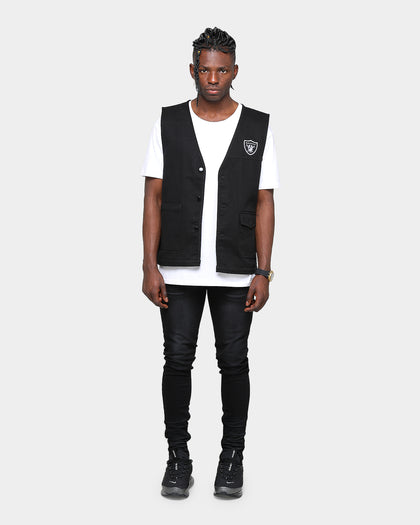 Majestic Athletic Raiders Denim Vest Black