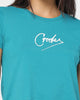 Crooks & Castles Women's Rough Script SS Tee Dark Teal