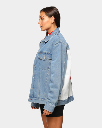 Tommy Jeans Men's Tommy Flag Oversize Trucker Jacket Light Blue