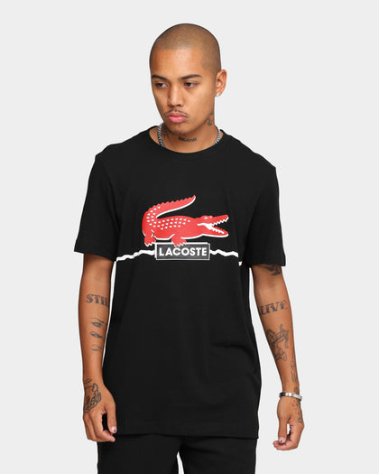 Lacoste Big Croc Logo T-Shirt Black/Red