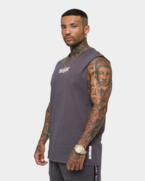 Saint Morta Era Sport Muscle T-Shirt Dark Grey/White