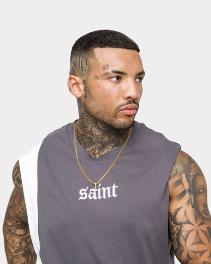 Saint Morta Era Sport Muscle T-Shirt Dark Grey/White