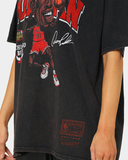 Mitchell & Ness Chicago Bulls Vintage Dennis Rodman Sign Short Sleeve T-Shirt Black