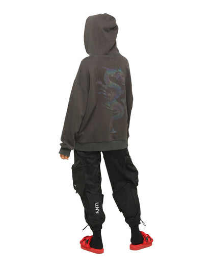 Loiter Reflective Dragon Dynasty Hoodie Charcoal/Multi