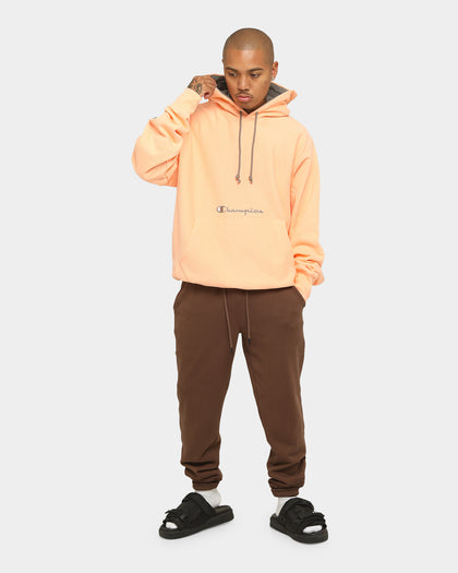 Champion Rev Weave Script Hoodie Shortbread