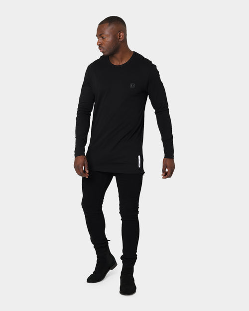 Saint Morta Drop Tail Long Sleeve T-Shirt Black