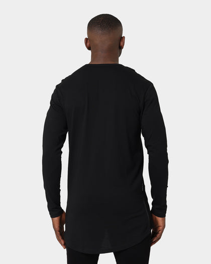 Saint Morta Drop Tail Long Sleeve T-Shirt Black