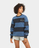 Champion Rev Weave Panel Stripe Crew Navy