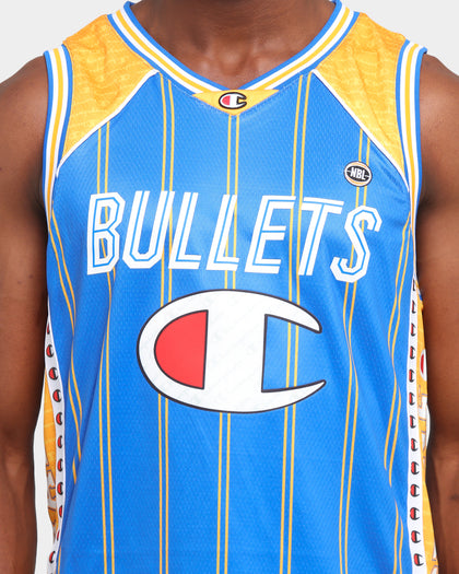 Champion Brisbane Bullet Off-Court NBL Jersey Blue/Yellow