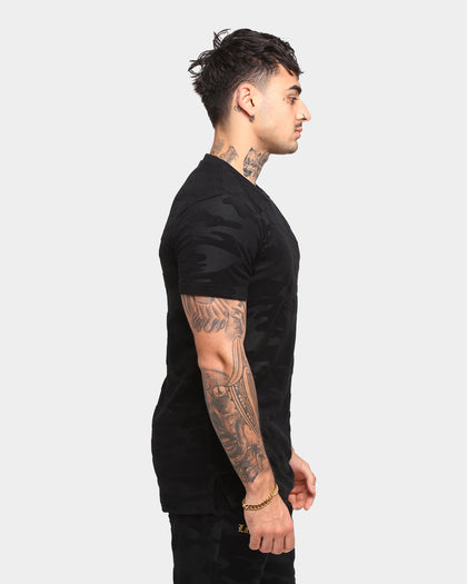 Last Kings Camo De Luxe V2 Short Sleeve T-Shirt Black