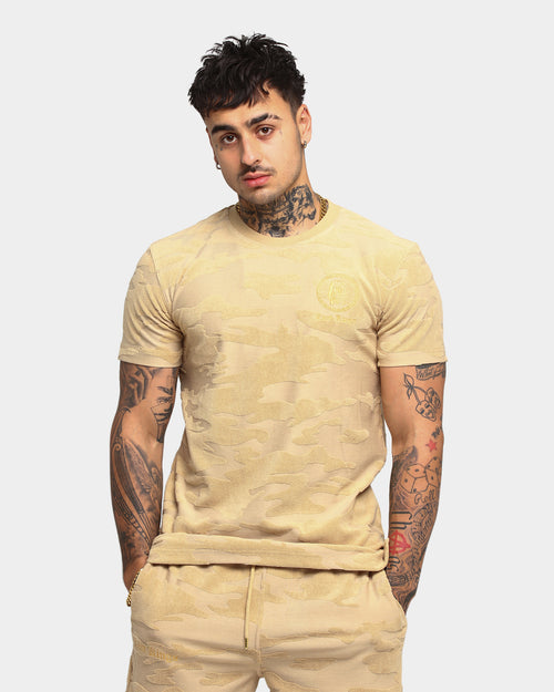 Last Kings Camo De Luxe V2 Short Sleeve T-Shirt Tan