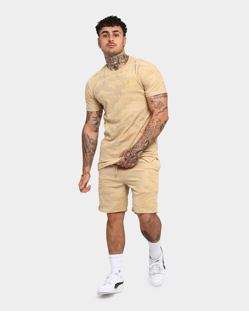 Last Kings Camo De Luxe V2 Short Sleeve T-Shirt Tan