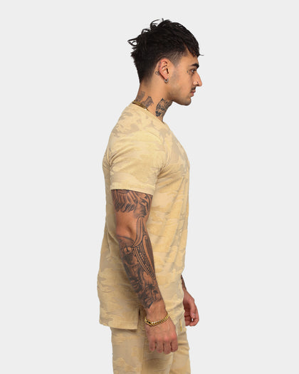 Last Kings Camo De Luxe V2 Short Sleeve T-Shirt Tan