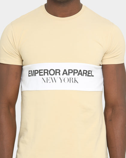 Emperor Apparel Bari After Dark Short Sleeve T-Shirt Sand/White