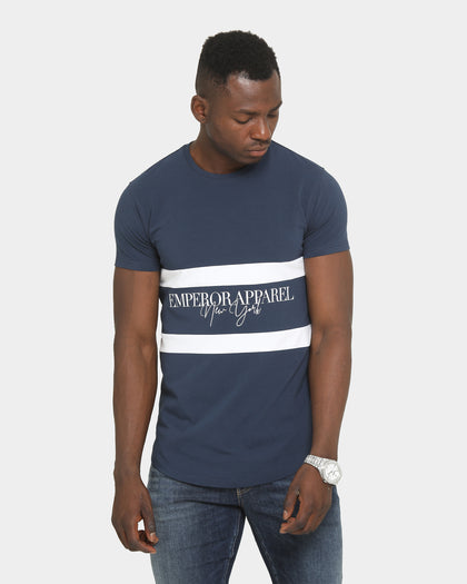 Emperor Apparel Clique After Dark Short Sleeve T-Shirt Navy/White