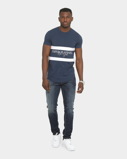 Emperor Apparel Clique After Dark Short Sleeve T-Shirt Navy/White