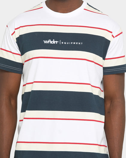 WNDRR Elliott Stripe Custom Fit T-Shirt Navy